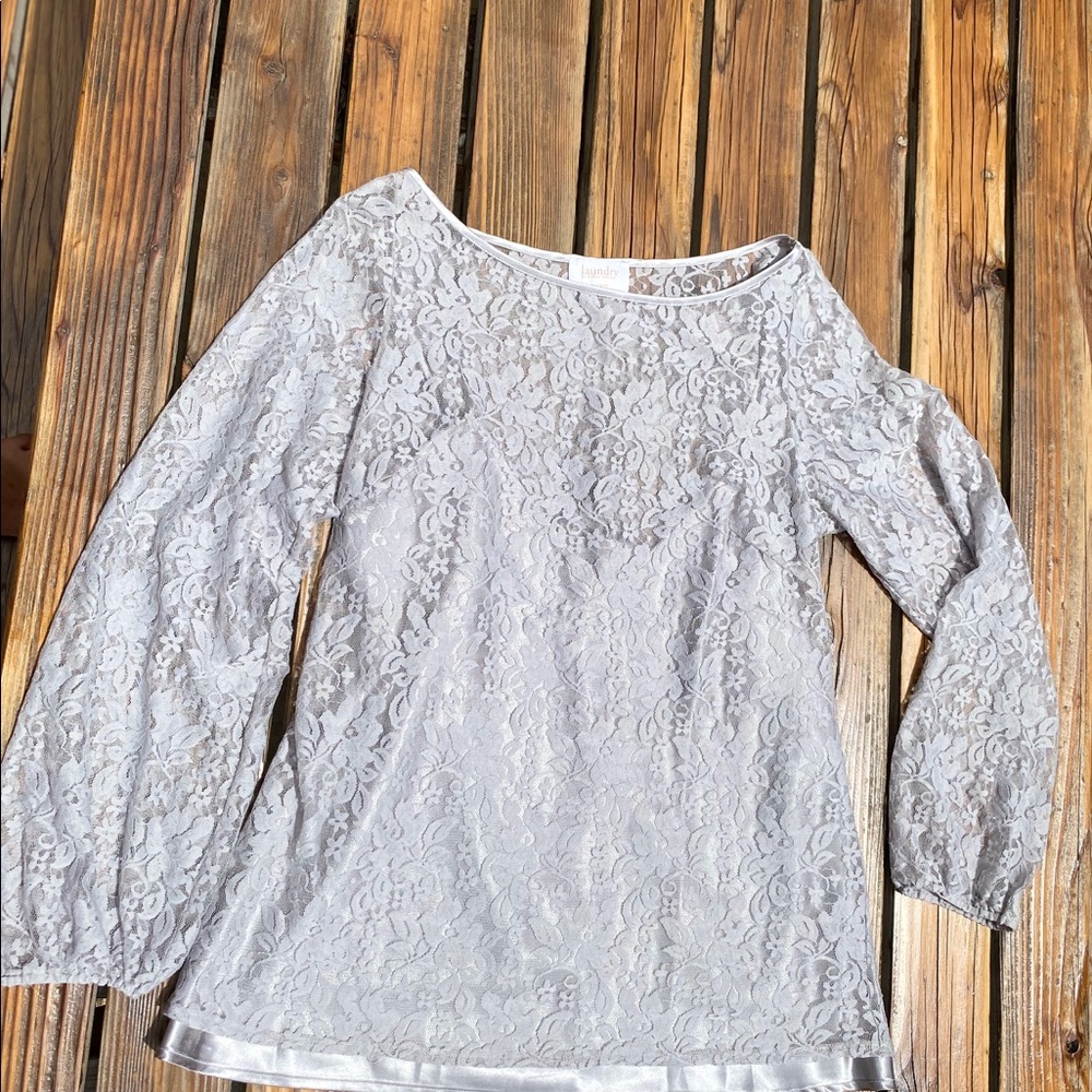 Grey lace top